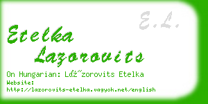 etelka lazorovits business card